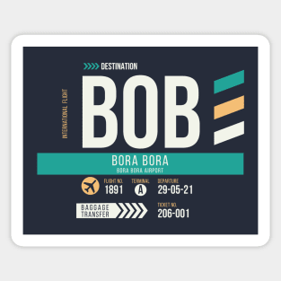 Bora Bora (BOB) Airport Code Baggage Tag Sticker